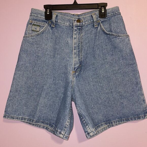 Vintage 90s Wrangler Mom Shorts Women Size 10 High Rise Light Wash - Picture 1 of 7